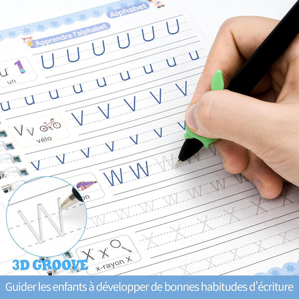 4 Cahiers d'écriture réutilisables + cadeau offert: MagicPen™